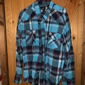 OP plaid button up shirt